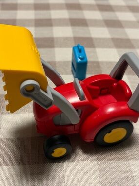 Playmobil 123 red tractor with moving front loader